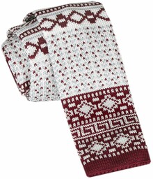 Krawat Knit (Dzianinowy) - Wzór Norweski - Świąteczny