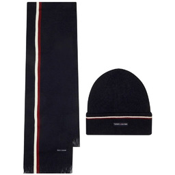 Tommy Hilfiger męska czapka zimowa + szalik granatowa