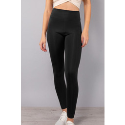 Legginsy damskie sportowe czarne z wysokim stanem LG13