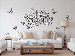 naklejka kwiatowy motyw z motylami Seria kwiaty