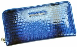 Lakierowany damski portfel duży zapinany Gregorio