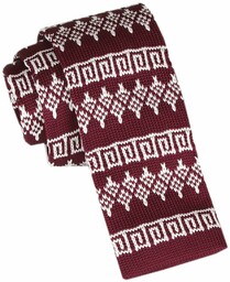 Krawat Knit (Dzianinowy) - Wzór Norweski - Świąteczny