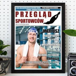 Plakat personalizowany ze zdjęciem Przegląd Sportowców w ramce