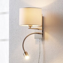 Lampa ścienna Lindby Florens, nikiel, lampka do czytania
