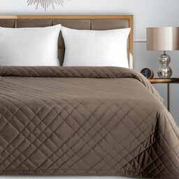 Eurofirany Narzuta dekoracyjna 220x240 Ria 6 brązowa welurowa