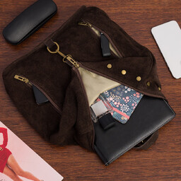 Plecak Damski Skórzany Zamszowy duży włoski A4 torebka