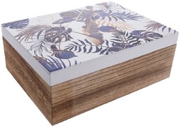 Drewniane pudełko Tropical blue, 20 x 15 x