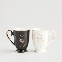 Komplet kubków dla pary Romancer z motywem serc