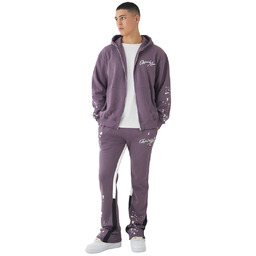 BOOHOOMAN MĘSKI DRES KOMPLET FIOLETOWY Z NADRUKIEM