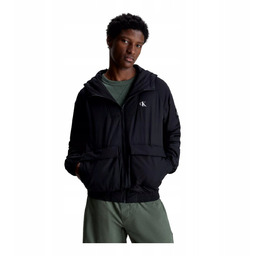 CALVIN KLEIN MĘSKA KURTKA PADDED HOODED HARRINGTON CZARNA