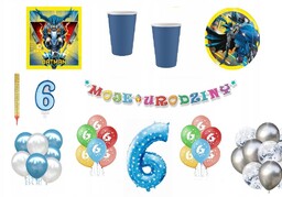 Zestaw Batman Superman 6 Urodziny Balony