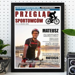Plakat personalizowany ze zdjęciem Przegląd Sportowców w ramce
