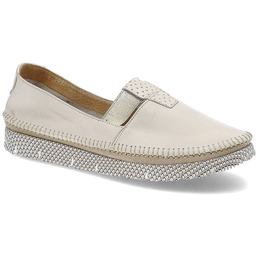 Maciejka Beżowe Półbuty Wygodne Skórzane Buty