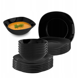 Serwis obiadowy talerze miski Altom Design Black Harmony