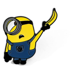 Metalowa przypinka minionek z bananem