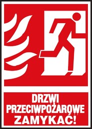Z-30P - Znak ochrony ppoż. Drzwi przeciwpożarowe ZAMYKAĆ!