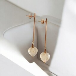 Pakamera Kolczyki serduszka CYTRYN : długie : wyjątkowy