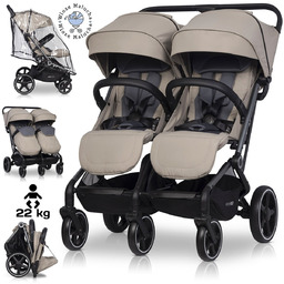 LEKKI WÓZEK BLIŹNIACZY EASYGO ECHO SAVANA BEIGE +