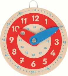 Zegar z czerwoną tarczą do nauki godzin