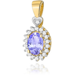 Złota zawieszka wisiorek Z312 Tanzanit 0,40ct żółte złoto