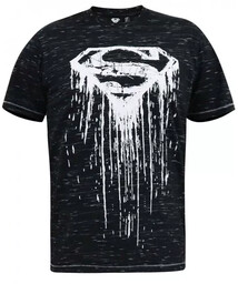 Duży T-shirt Męski Grafitowy COALEY-D555 ''SUPERMAN''