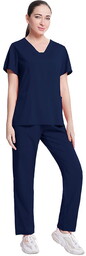Nianqing Komplet Medyczny Damski Scrubs - Granatowy -