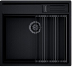 GLOBALO Zlewozmywak 58x53 SILVANO 60.1 BLACK/BL MAT czarny,