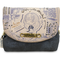 Anekke Granatowa Kompaktowa Portmonetka Damska