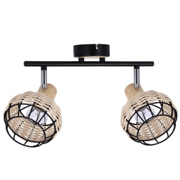 Lampa sufitowa TAJGA czarny/drewno 2xE14 Candellux 92-12203