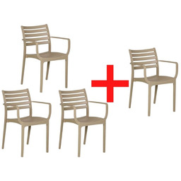 Krzesło ogrodowe SLENDER 3+1 GRATIS, beżowy