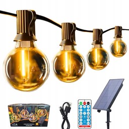 Girlanda Solarna Ogrodowa Balkonowa Lampki Kulki 27LED 1008CM