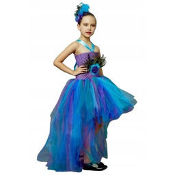 Strój Paw Rajski Ptak sukienka opaska 130 140