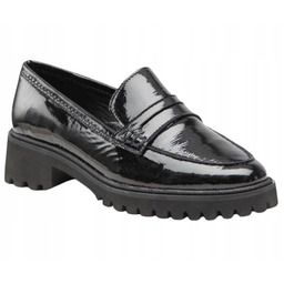 Ara Mokasyny Damskie Lordsy Skórzane Lakierowane Czarne 38