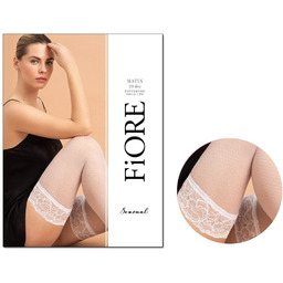 Białe pończochy samonośne z koronką MATIN 20 DEN