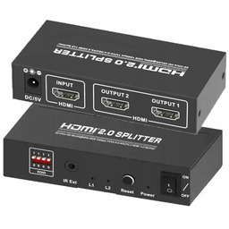 Aktywny rozdzielacz Splitter HDMI 2.0 1x2 EDID+IR