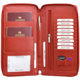 Portfel Podróżny Dokumenty Paszport Bilet Lotniczy Ochrona Rodzinny