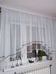 Firana gotowa woal wycięta w łuk gipiura 30cm