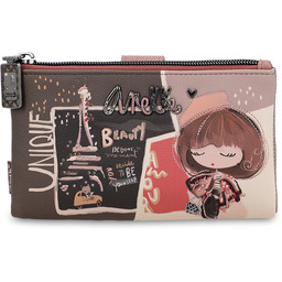 Anekke Brązowy Elegancki Portfel Damski