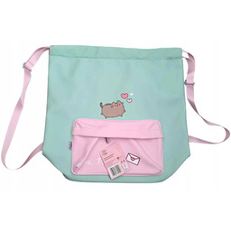 Plecak sznurkowy duży szkolny Torba Pusheen zielony różowy