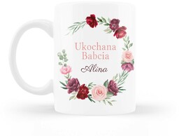 Kubek personalizowany na dzień babci Kwiaty - 330ml