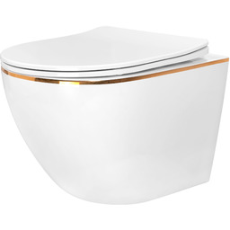 Rea Misa WC podwieszana Carlo Flat Gold Edge