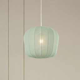 Lampa Wisząca Lindby, Helin, ściemnialny, niebieski, jadalnia, tkanina