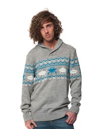 sweter męski HORSEFEATHERS HEY DUDE SWEATER (gray melange)