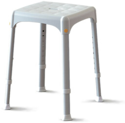 Timago Taboret prysznicowy kwadratowy z aluminiową ramą KING-STA-20