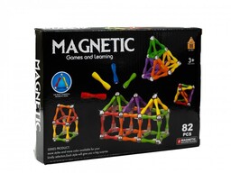 Klocki Konstrukcyjne Magnetyczne do przestrzennych figur 82 el.