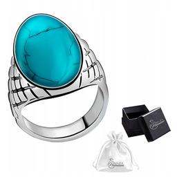 Pierścionek srebrny pr. 925 Elegancki Sygnet Damski Turkus