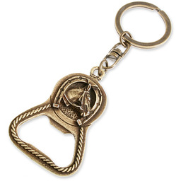 BRELOK OTWIERACZ KOŃSKA PODKOWA kolor stare złoto zwierzęta
