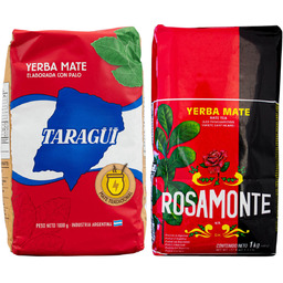 Yerba Mate 2x1kg ROSAMONTE + TARAGUI CON PALO