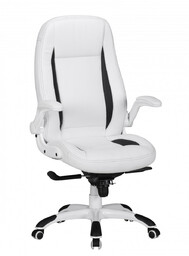 FineBuy Krzesło do biurka Imitacja skóry biały