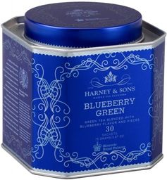Herbata Harney & Sons Blueberry Green, puszka saszetki